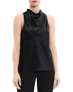 Женская шелковая майка-капюшон, черный Theory