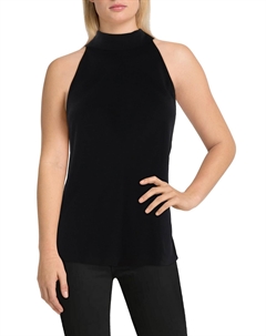 Petites Женский топ без рукавов с воротником-халтером, черный Theory