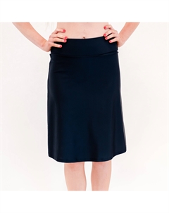 Женская юбка для плавания с высокой талией длиной до колена и прикрепленными велосипедными шортами, черный Calypsa