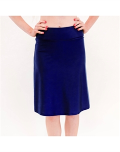 Женская юбка для плавания с высокой талией длиной до колена и прикрепленными велосипедными шортами, темно-синий Calypsa