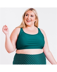 Женский бюстгальтер для плавания с вырезом-борцовкой, цвет dark jade Calypsa