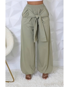 Эластичные брюки с высокой талией, оливковый Fashnzfab