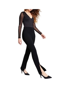 Petites Женский пуловер с V-образным вырезом и сетчатой ​​вставкой, цвет deep black Bar iii