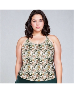 Женский топ для плавания Maya с бретелькой через шею и встроенным бюстгальтером, цвет ivory garden Calypsa