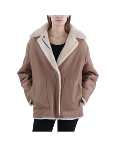 Женское пальто из овчины средней длины Walker, цвет cream/beech Vince