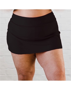 Женская мини-юбка для плавания с высокой талией и шортами, черный Calypsa