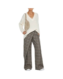 Свитер Callahan из шерсти и мохера с V-образным вырезом цвета слоновой кости Ganni