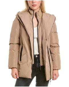 Adali пуховик с кожаной отделкой, коричневый Mackage