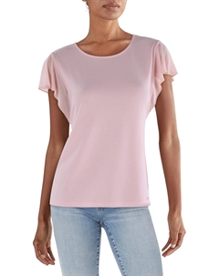 Женская блузка с круглым вырезом и рукавами-крылышками, розовый Calvin klein