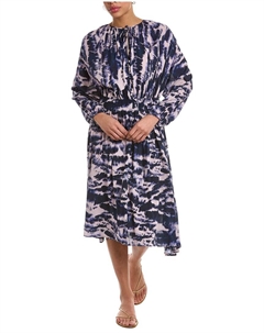 Платье миди BOSS с завязкой на шее, синий Hugo boss