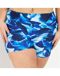 Женские шорты для плавания с высокой талией и длиной до середины бедра - Выкройки, цвет navy wave Calypsa