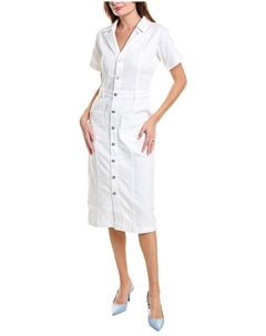 Платье миди с накладными карманами, белый 7 for all mankind