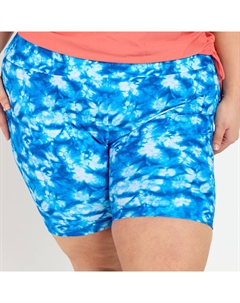 Женские шорты для плавания с высокой талией и длиной до середины бедра - Выкройки, цвет blue tie dye Calypsa