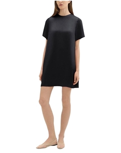 Атласное платье-футболка, черный Theory