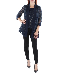 Женская сутажная многослойная блузка, темно-синий R&m richards