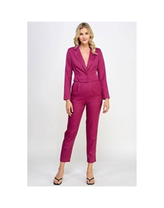 Укороченный блейзер на одной пуговице с брюками в комплекте, цвет berry Fashnzfab