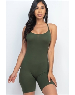 Женский комбинезон-боди с перекрестными бретелями на спине, оливковый Fashnzfab