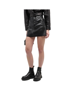 Женская кожаная мини-юбка средней посадки, цвет noir Frame