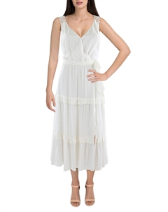 Длинное макси-платье Riviera Womens с кружевной отделкой, белый Paige