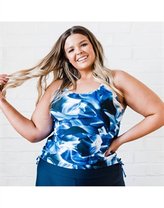 Женский купальник-танкини Maya Maya с вынимающимися чашечками - Patterns, цвет navy wave Calypsa