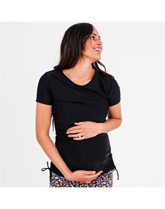 Женский купальник Nina с коротким рукавом для кормления и беременных, черный Calypsa