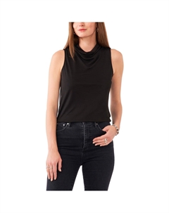 Женский сетчатый пуловер с воротником-хомутиком, цвет rich black Vince camuto