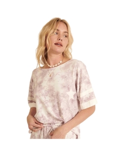 Вязаный топ с узором «тай-дай» со звездами, лавандовый Fashnzfab