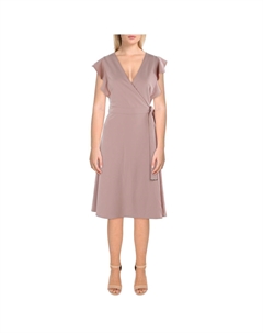 Женское креповое платье-халат миди, розовый Tommy hilfiger