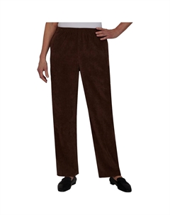 Женские вельветовые брюки классического кроя длиной до щиколотки Petites, коричневый Alfred dunner