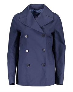 Chic Хлопковая спортивная куртка с логотипом для женщин, синий Gant