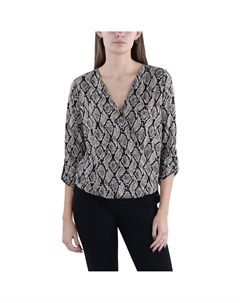 Женский топ-обертка из полиэстера с животным принтом, цвет husk Michael kors