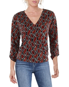 Женский топ-обертка из полиэстера с животным принтом, цвет sienna Michael kors