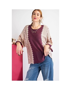 Свитер из разноцветных ниток, цвет faded plum Fashnzfab