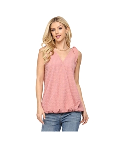 Однотонный текстурированный топ без рукавов с завязками на плечах, розовый Fashnzfab