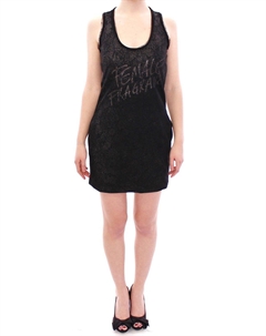 Кружевное эластичное мини-платье для женщин, черный Ermanno scervino
