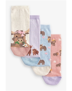 Носки для кроссовок 4 пары, розовый Next