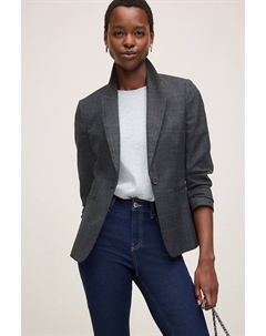 Однобортный пиджак в клетку, серый Next