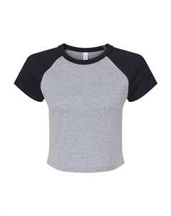 Женская футболка реглан с микро-рубчиком для малышей, цвет athletic heather/ black Bella+canvas