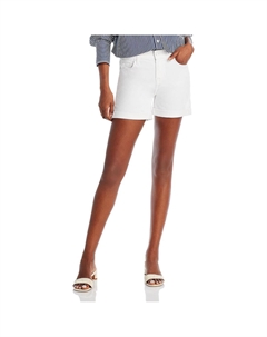 Женские джинсовые шорты средней посадки с манжетами, цвет bright white 7 for all mankind