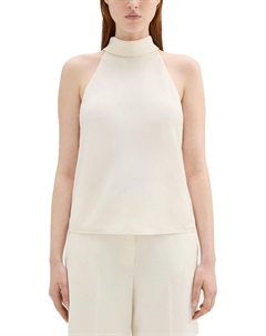 Petites Женский топ без рукавов с воротником-халтером, слоновая кость Theory