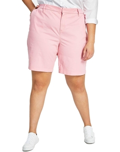 Плюс Женские эластичные шорты-бермуды средней длины, цвет english rose Tommy hilfiger
