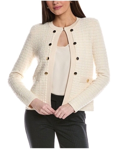 Donna трикотажный твидовый пиджак с добавлением шерсти, бежевый St. john