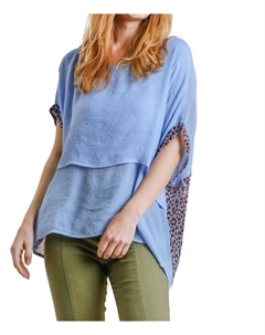 Многослойный топ с анималистичным принтом синего цвета Umgee