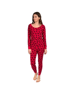 Рождественская женская двухкомпонентная хлопковая пижама Moose Leveret