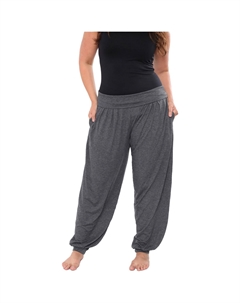 Плюс женские трикотажные брюки-джоггеры с застежкой-молнией, цвет charcoal White mark