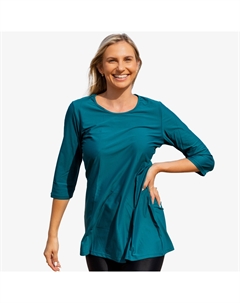 Женская туника для плавания Gia с рукавом 3/4, цвет dark jade Calysa