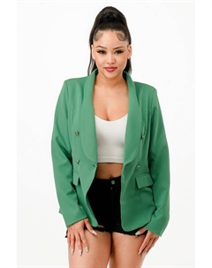 Двубортный пиджак-пиджак, зеленый Fashnzfab