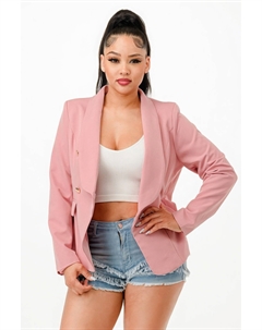 Двубортный пиджак-блейзер, розовый Fashnzfab