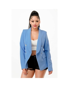 Двубортный пиджак-пиджак, светло-голубой Fashnzfab