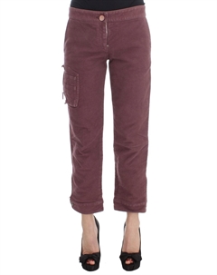 Укороченные женские брюки карго из хлопка, бордовый Ermanno scervino